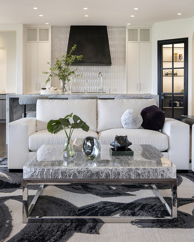 Close-up of cohesive interior layout with repeated shapes and a soft neutral palette enhancing home flow